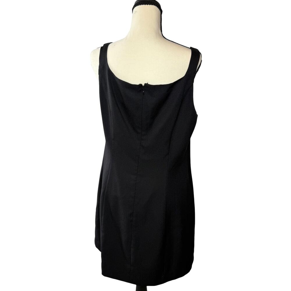 Hyacinth House Black Sleeveless Square Neck Mini Shift Dress Women's L - Picture 4 of 5